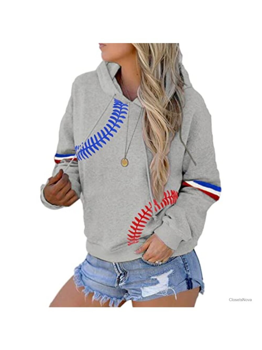 Women's Cotton Blend Half Zip Hoodie Loose Fit Long Sleeve Sweatshirt Casual